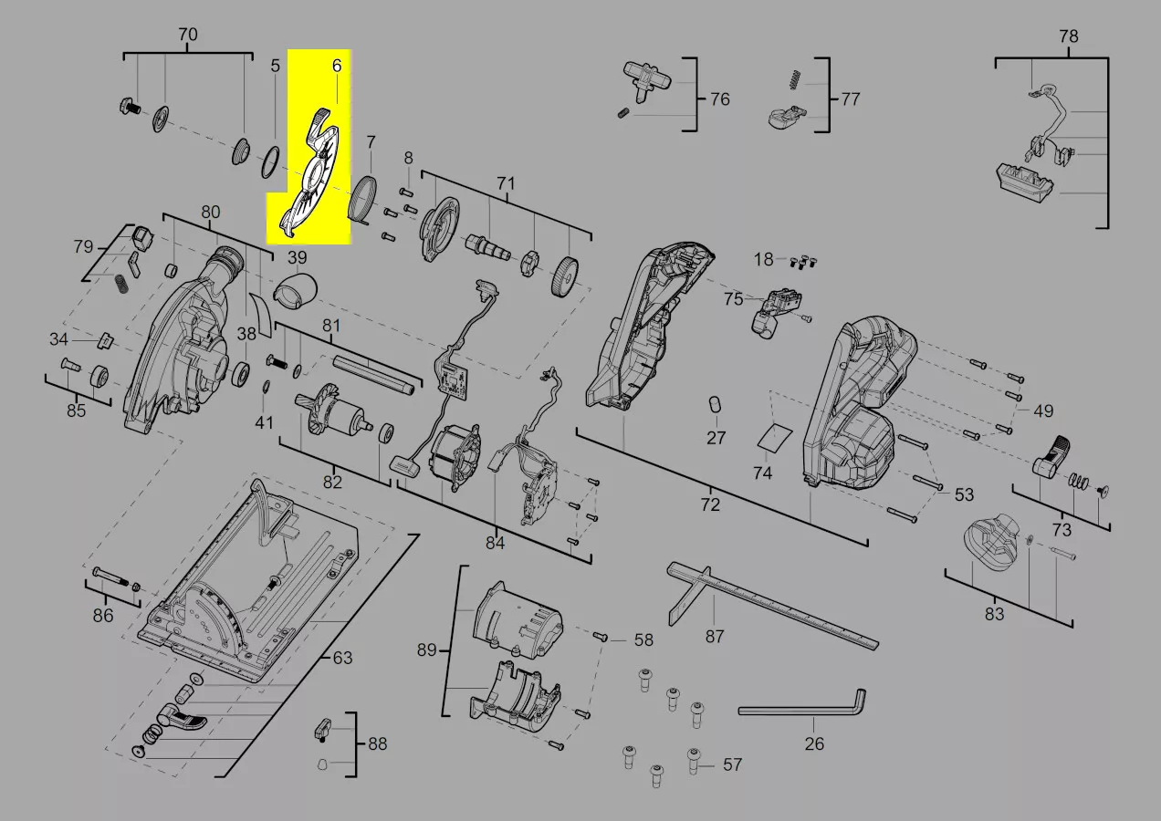 Capot pendulaire protection lame réf. 4931454261 AEG